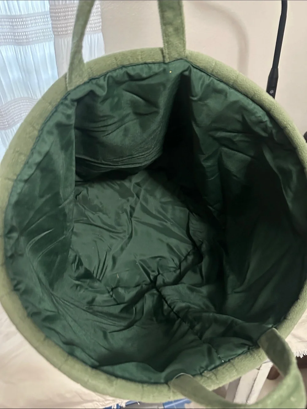 Quilted Olive Green Tote Bag with handles NWT